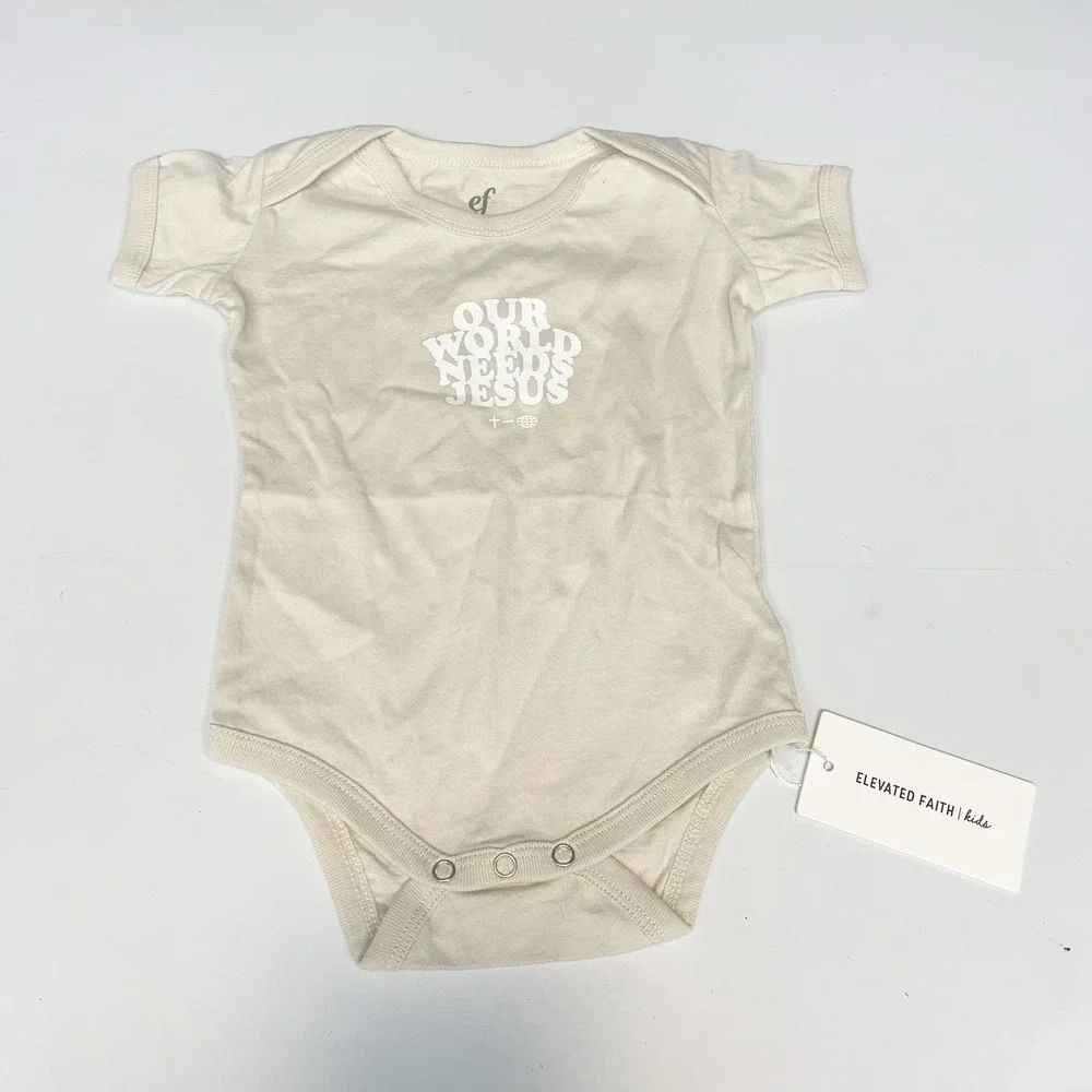 Elevated Faith Kids One-piece Baby 18 Months Our World Needs Jesus Bodysuit Snap
